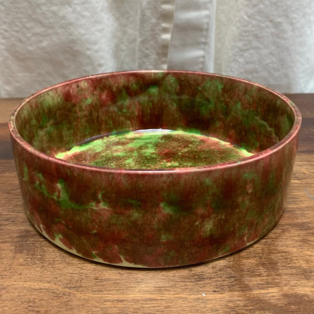 Jameson's Of Capistrano California Art Pottery Burgundy and Green Glazed Bowl